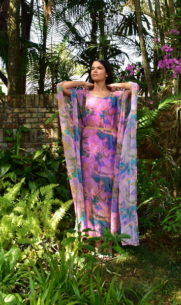 Maxi Kaftan Purple and Blue
