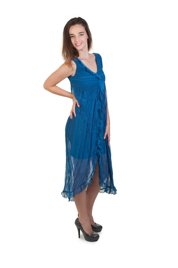 Blue Crinkle Chiffon Dress Shoppekhyris.com Blue Crinkle Chiffon Dress Shoppekhyris.com