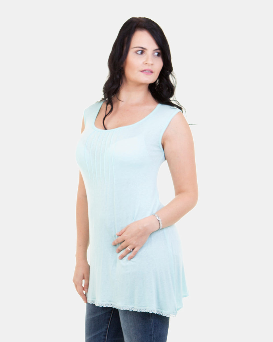 Sleeveless Pin Tuck Knit Top – Shoppekhyris.com
