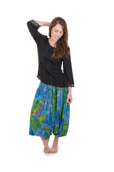 Printed Turquoise Harem Pants
