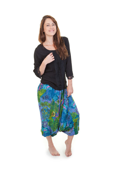 Printed Turquoise Harem Pants