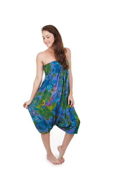 Printed Turquoise Harem Pants