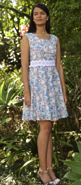 Floral Cotton Torchan Waistline Dress