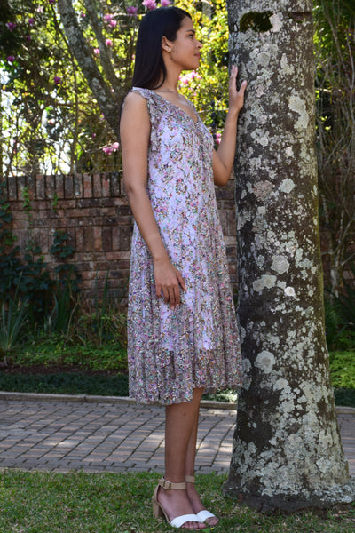 Multi Lace Flounce Dresss