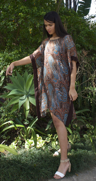 Short Kaftan Dress Paisley