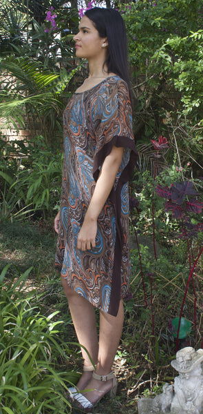 Short Kaftan Dress Paisley