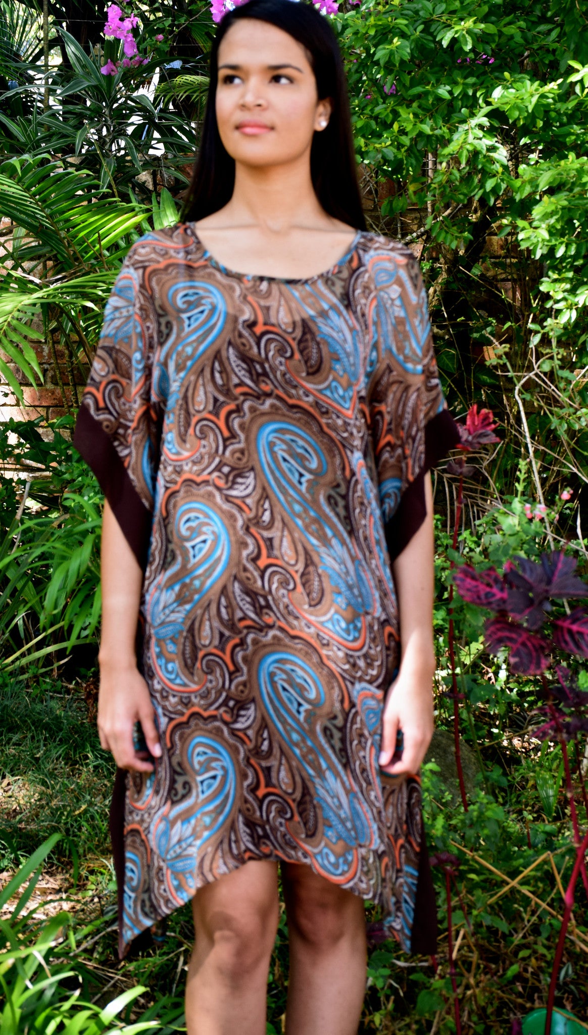 Short Kaftan Dress Paisley