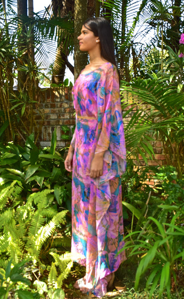 Maxi Kaftan Purple and Blue