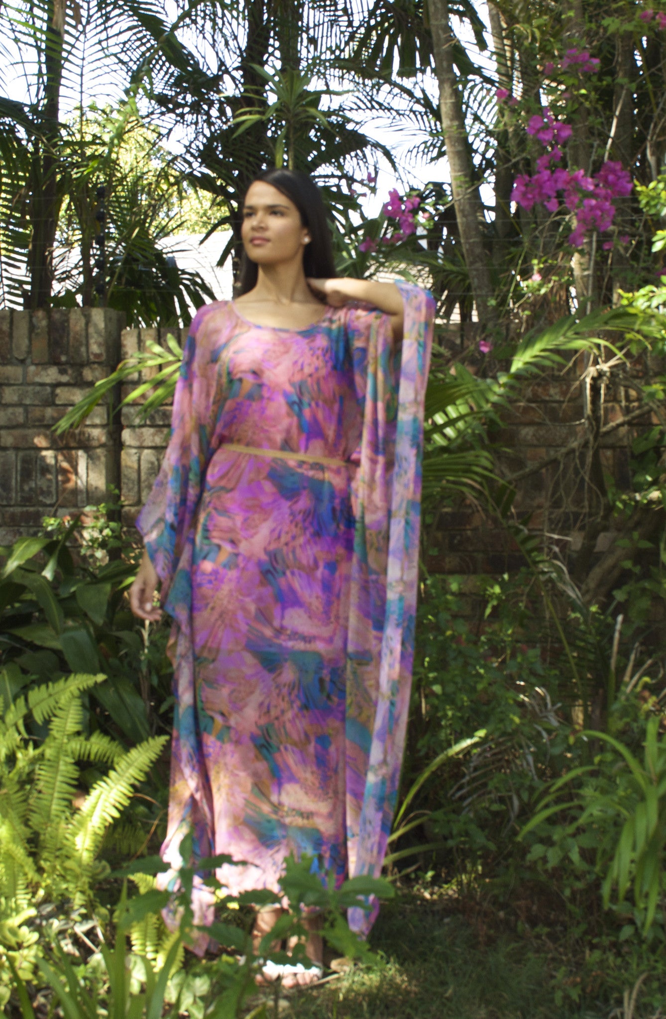 Maxi Kaftan Purple and Blue