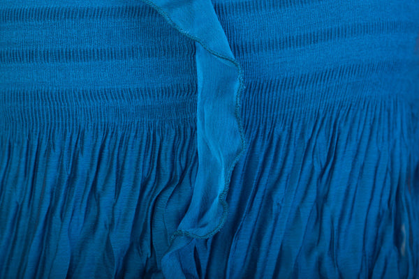 Blue Crinkle Chiffon Dress