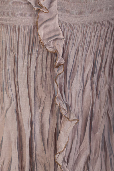 Bronze Crinkle Chiffon Dress