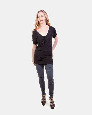 Ruched Tops Black