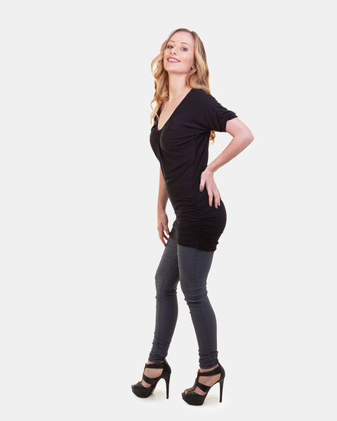 Ruched Tops Black