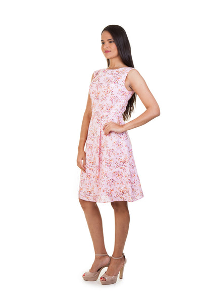 Ramie Linen Floral Dress