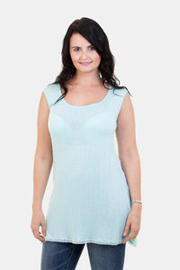 Sleeveless Pin Tuck Knit Top