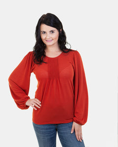 Pintuck knit Top (Rust)