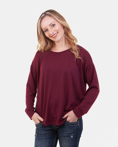 Back Twist knit Top ( Burgandy)