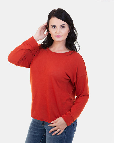 Back Knot Viscose Knit Top ( Burgandy)