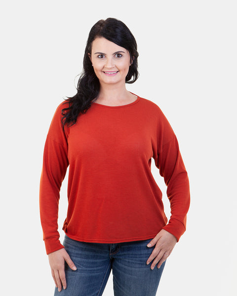 Back Knot Viscose Knit Top ( Burgandy)