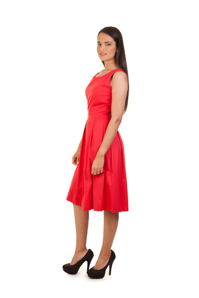 Sleeveless Box Pleat Dress