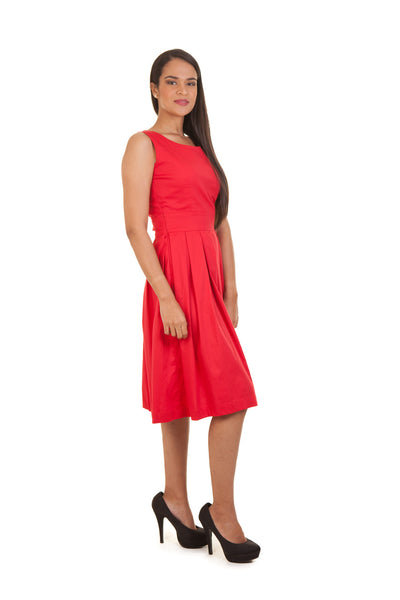 Sleeveless Box Pleat Dress