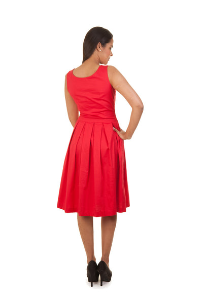 Sleeveless Box Pleat Dress