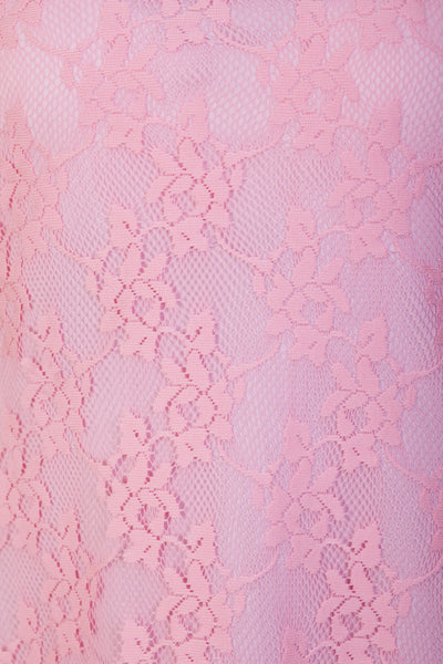 Lace Dress with Godets (Pink)