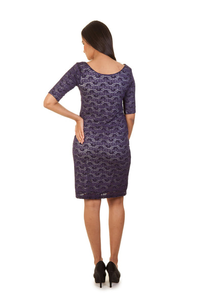 Lace Shift Dress (Purple)