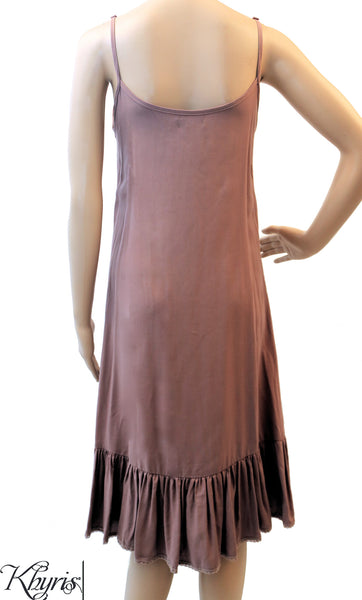 Pin Tuck/Lace Slip dress