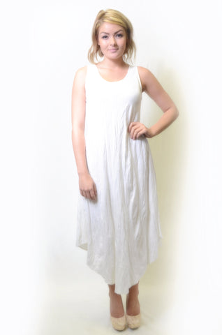 White Linen Swing Dress